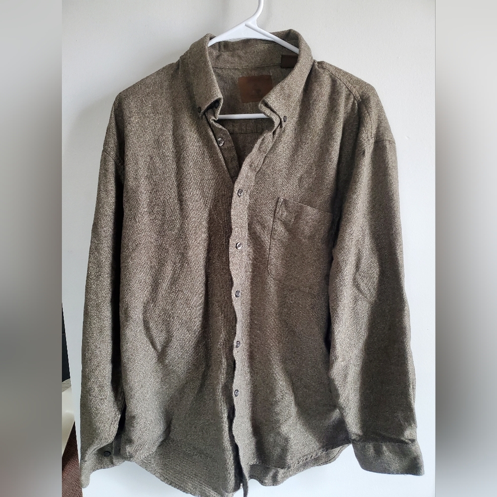 Casual Tan Button-Up Shirt